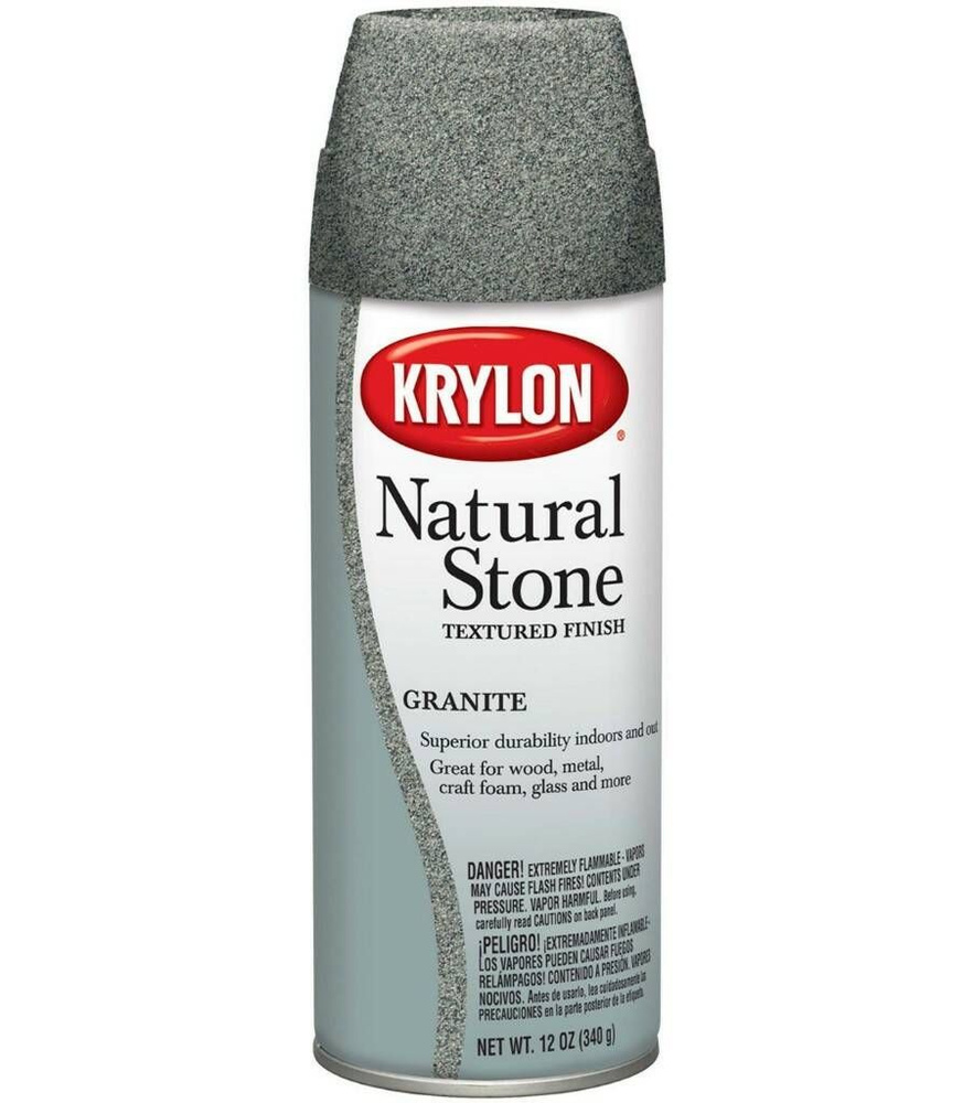 Аэрозольная краска Krylon Natural Stone Textured Краска-спрей Структурная,  Акриловая, Матовое покрытие, серый - купить в интернет-магазине OZON по  выгодной цене (883513921)