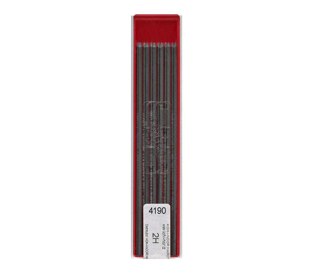Стержни для механических карандашей KOH-I-NOOR 4190 2.0 мм 2H чернографитные 12 шт. в футляре  #1