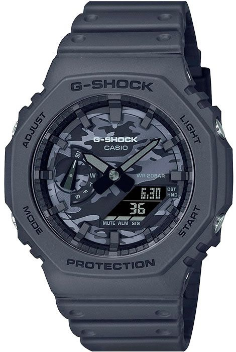 Противоударные мужские наручные часы Casio G-Shock GA-2100CA-8A с подсветкой, будильником и секундомером #1