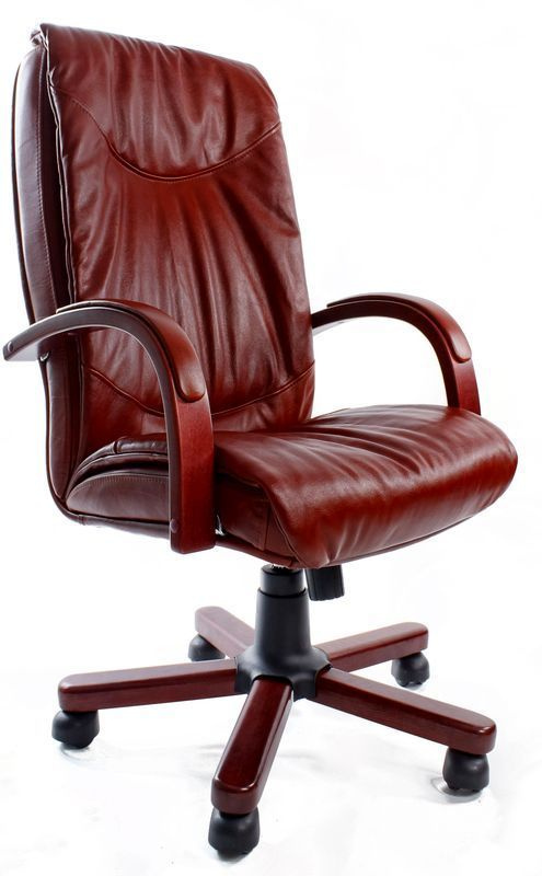 Кресло компьютерное Шеф EX офисное натуральная кожа, коричневый  #1