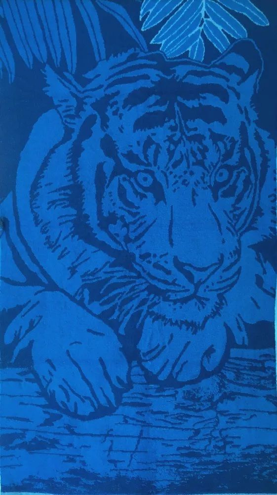 Полотенце с петелькой Синий тигр (380) 40х60 #1