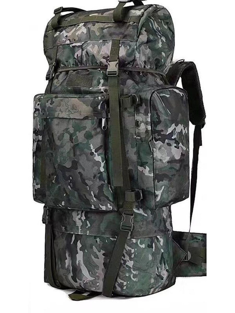 Рюкзак тактический 100+10 л камуфляжный охотничий для рыбалки, туристический, баул, большой рюкзак.  #1
