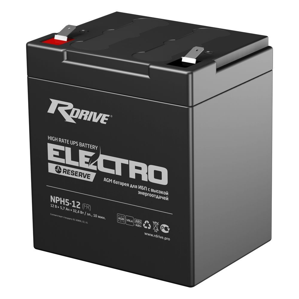 Мото аккумулятор RDrive ELECTRO RESERVE NPH5-12 #1