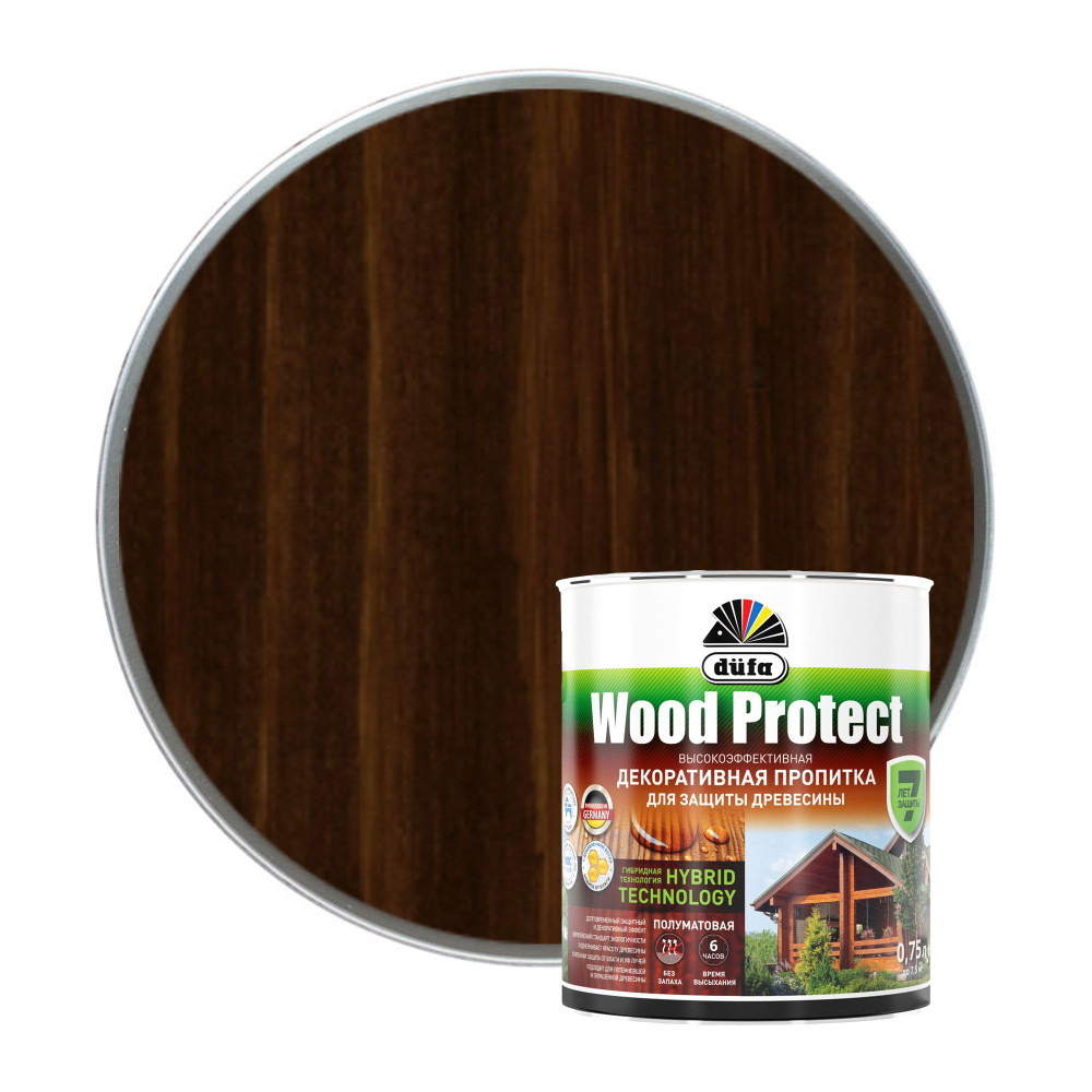 Пропитка декоративная для защиты древесины Dufa Wood Protect палисандр 0,75 л  #1