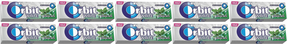 Жевательная резинка Orbit White Нежная мята без сахара 13,6 г, комплект: 10 шт. по 13.6 г  #1