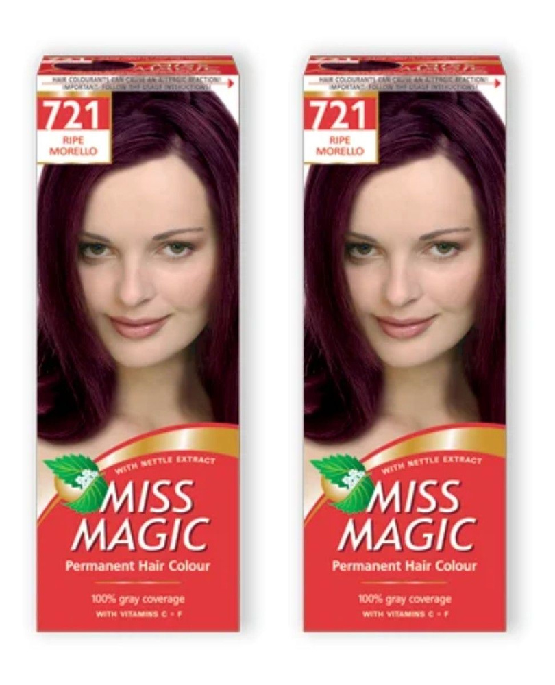 MISS MAGIC Краска для волос, тон 721 Спелая вишня, 50 мл, 2 штуки ...