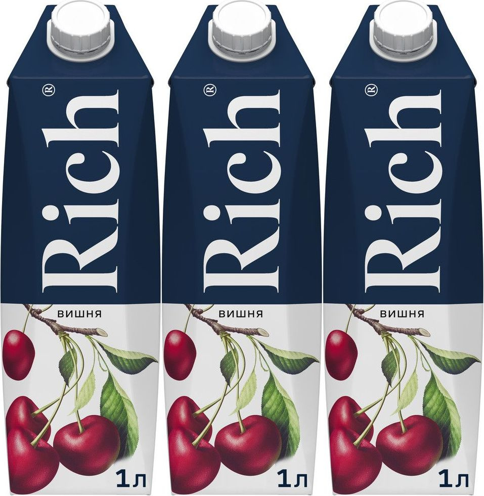Нектар Rich вишневый осветленный, комплект: 3 упаковки по 1 л  #1