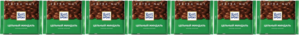 Шоколад Ritter Sport молочный с цельным миндалем, комплект: 7 упаковок по 100 г  #1