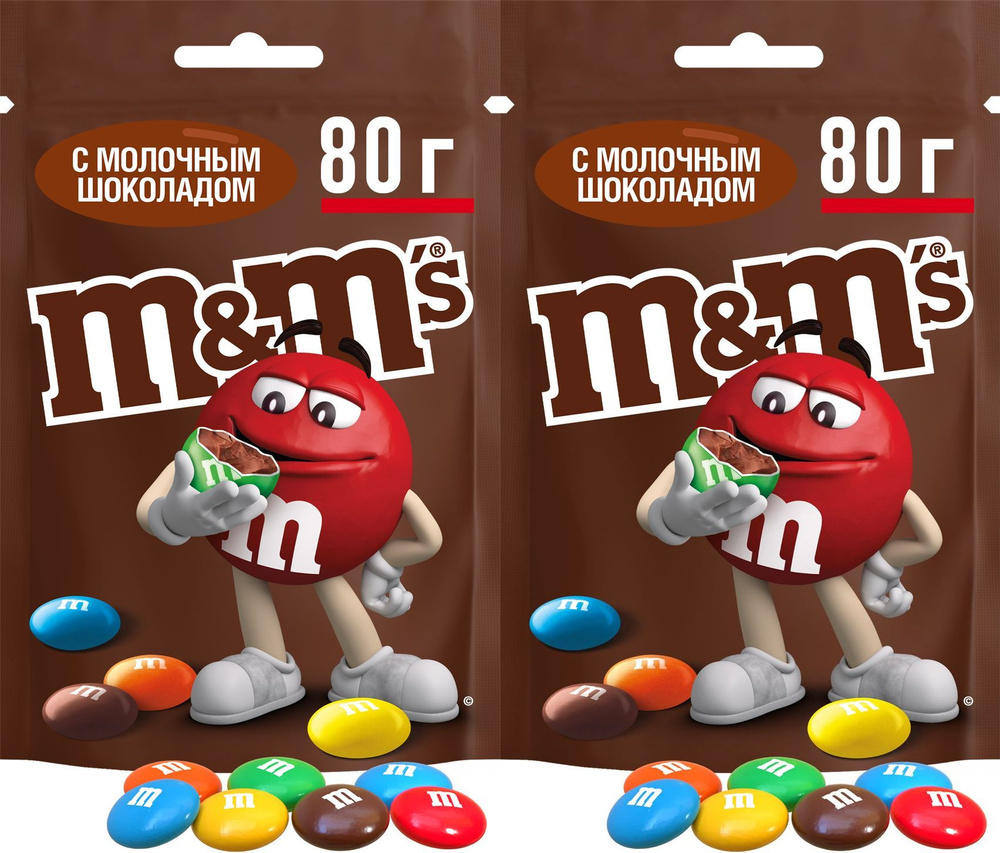 Драже M&M's шоколад, комплект: 2 упаковки по 80 г #1