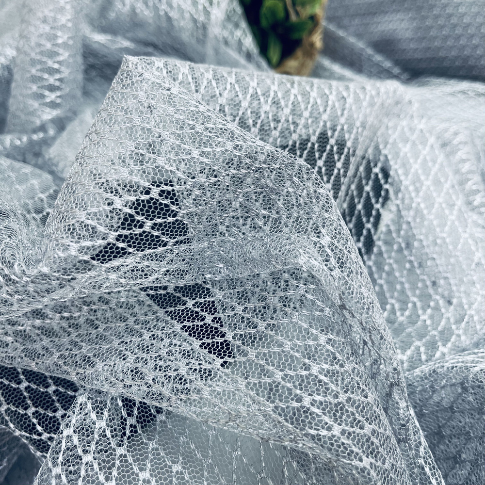 Тюль сетка Baklava серый отрез 7 метров, ткань для пошива штор, занавесок  #1