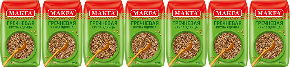 Крупа гречневая Makfa ядрица, комплект: 7 упаковок по 800 г #1