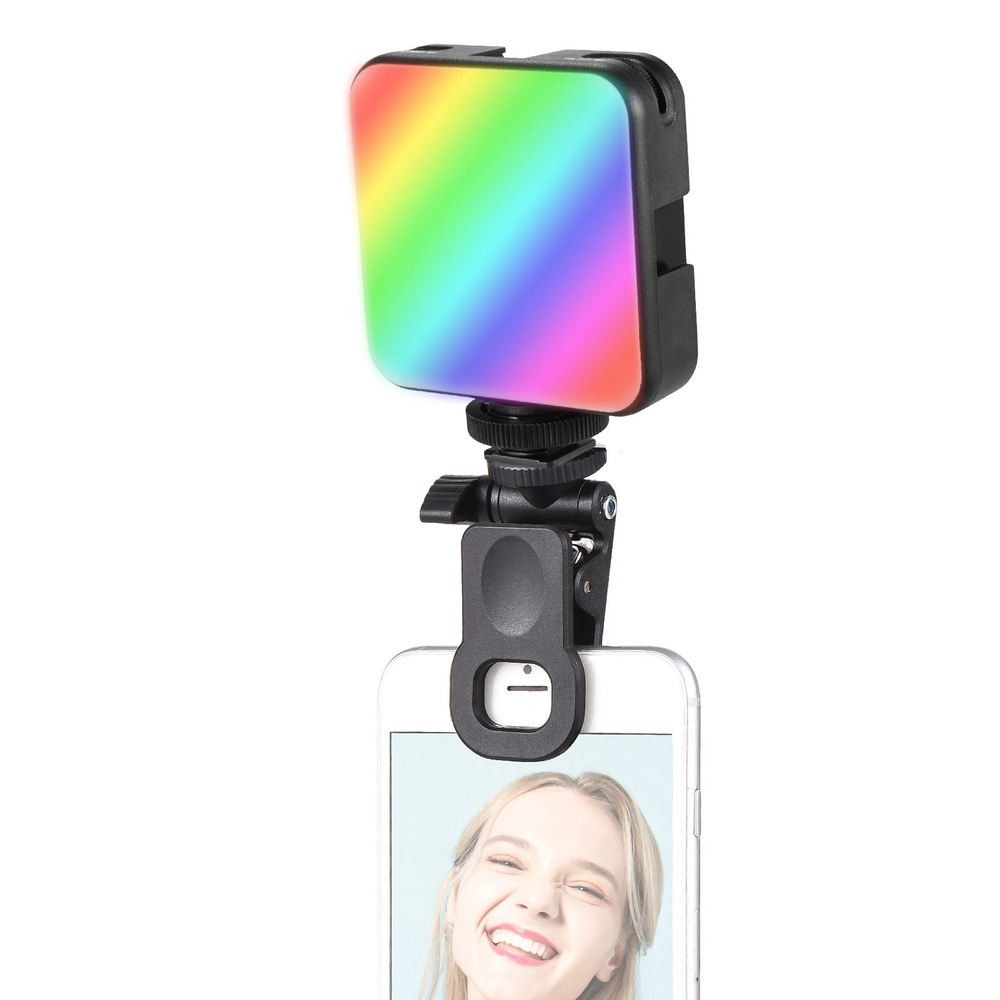 Andoer W64RGB Mini Clip-on RGB Video Light Заполняющий свет для мобильного  телефона - купить с доставкой по выгодным ценам в интернет-магазине OZON  (1300973997)