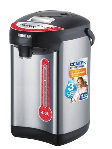 Термопот Centek CT-0081 Black (черн), 4л, 850Вт, 3 способа подачи воды, корпус из нержавеющей стали  #1