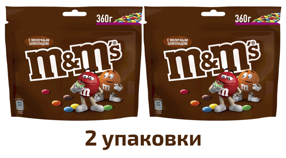 Драже M&M's с шоколадом, 360г, 2 упаковки #1