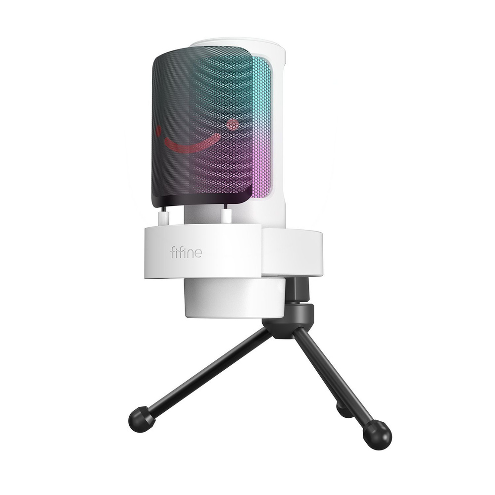 Fifine Микрофон игровой (для стриминга) A8 V AmpliGame с RGB подсветкой, белый  #1
