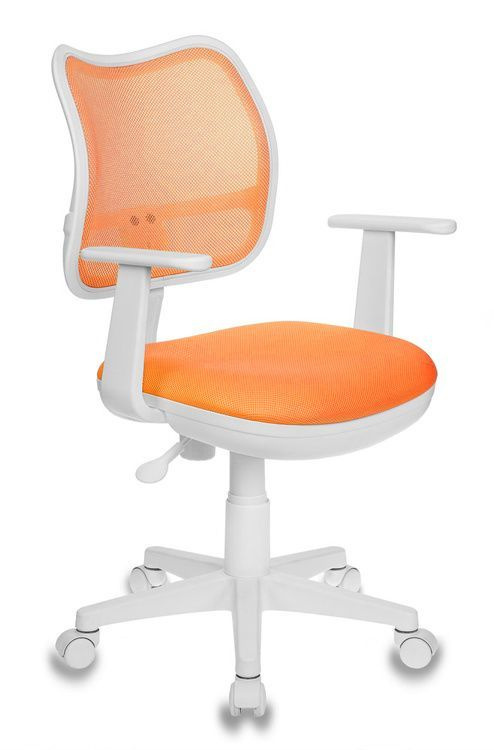 Детское компьютерное кресло Бюрократ CH-797 оранжевое на белом основании  #1