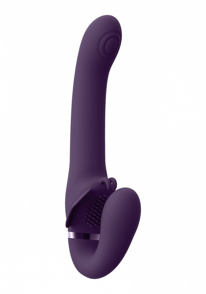 Фиолетовый женский безремневой вибрострапон Satu - 23 см. #1
