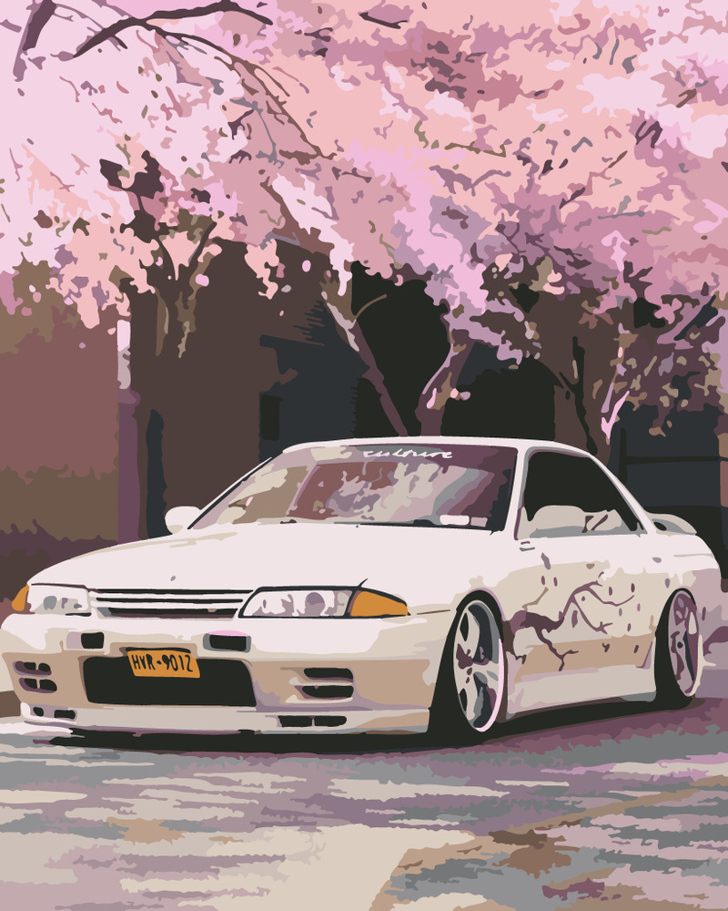 Картина по номерам Hobruk "Nissan Skyline", на холсте на подрамнике 40х50, раскраска по номерам, набор #1