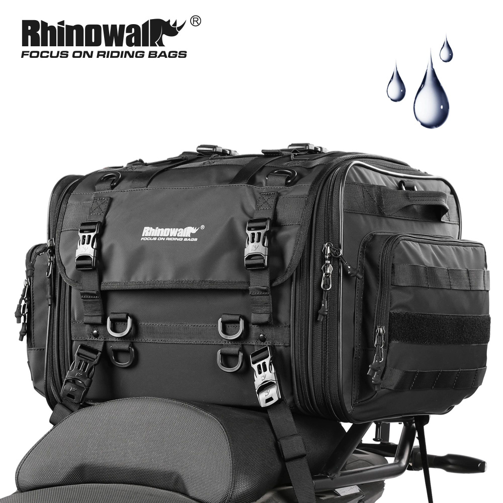 Мотосумка, сумка на сиденье мотоцикла, Rhinowalk, с возможностью расширения от 40 до 60 литров, водонепроницаемая, #1