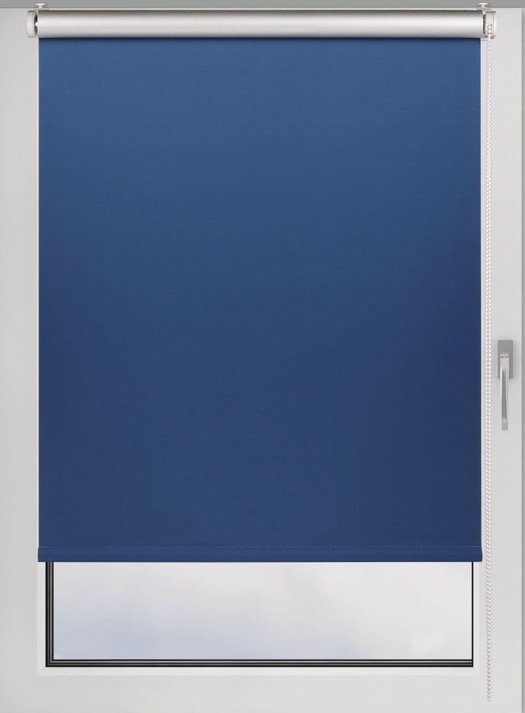 Штора рулонная блэкаут Silver 55х160 см на окно синий #1