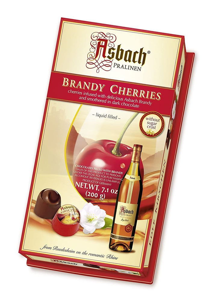 Подарочный набор Asbach Pralinen Edle Kirschen Шоколадные конфеты из горького шоколада с начинкой из #1