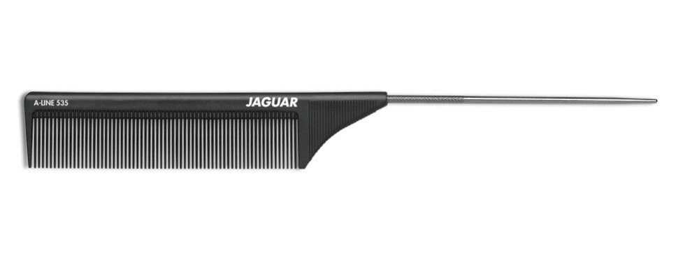 Расческа с металлическим хвостиком JAGUAR Ionic A-Line, 21.6 см, антистатическая, черная A535  #1