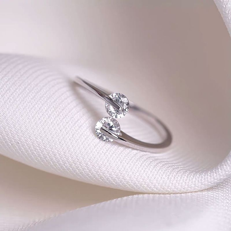 Кольцо женское безразмерное с фианитами, кольцо под серебро, подарок, бижутерия женская  #1