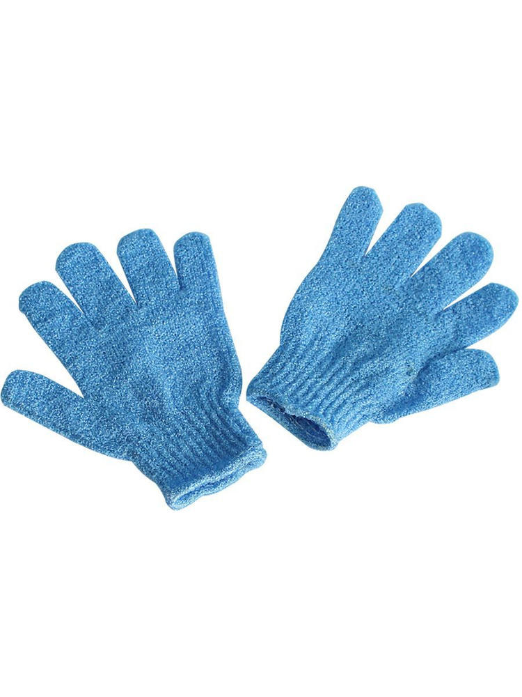 Мочалка для душа перчатки массажные, нейлон, 1 пара, цвет голубой  #1