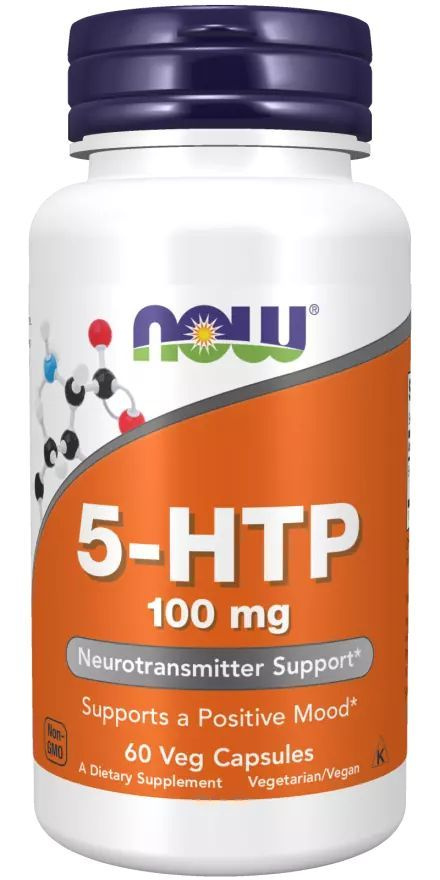 5-HTP, 5-гидрокситриптофан, NOW Foods, 60 вегетарианских капсул, 100 мг  #1