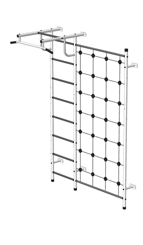 Детский спортивный комплекс "Пионер - С3СМ" бело/серый, крепится к стене, до 100 кг  #1