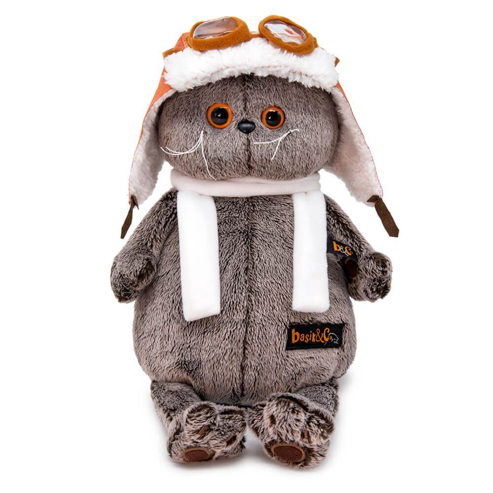 Мягкая игрушка BudiBasa Котик Басик 19см в шлеме и шарфе - купить с ...