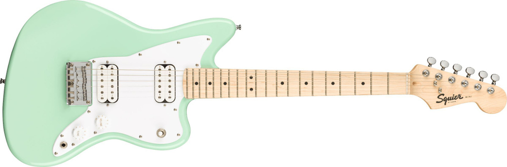 Squier by Fender Электрогитара Mini Jazzmaster HH, Maple Fingerboard, Surf Green / Детская 6-струнная, #1