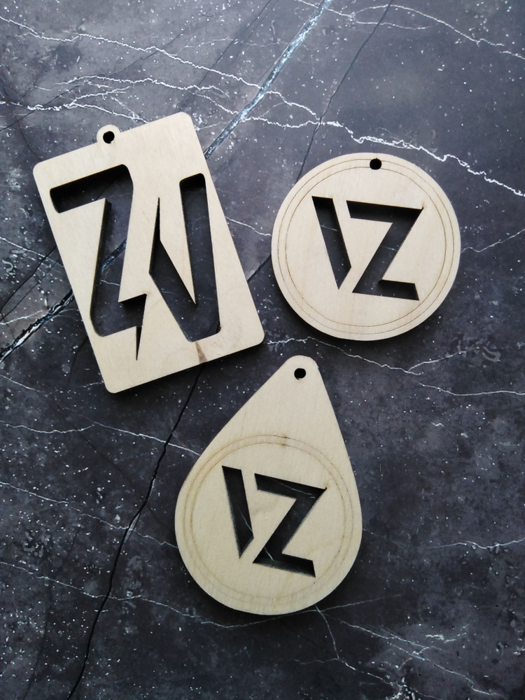 Комплект подвесок "со знаками Z, V", круглой формы со знаками V, Z, в виде капли со знаками V, Z  #1