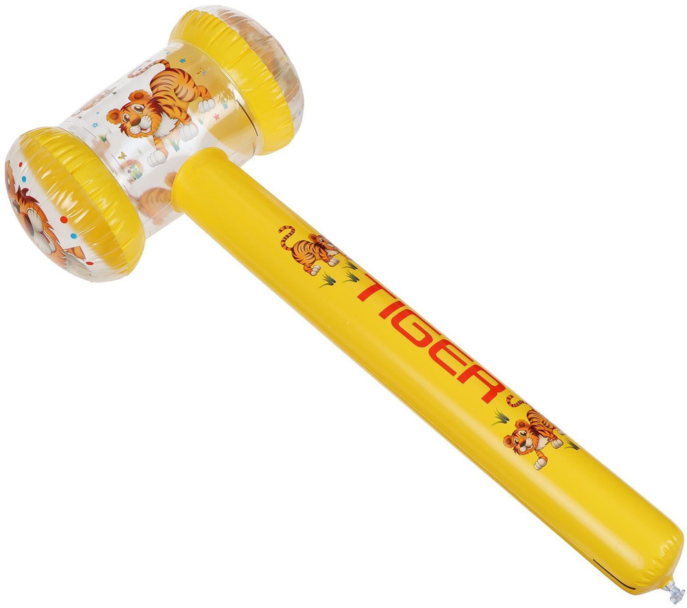 Детская надувная игрушка "Молоток-тигренок" со световыми эффектами, для плавания и купания, игр в воде, #1