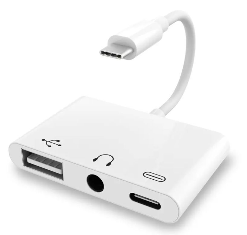 3 в 1, адаптер для наушников USB C на 3 5 разъемов с зарядным ...