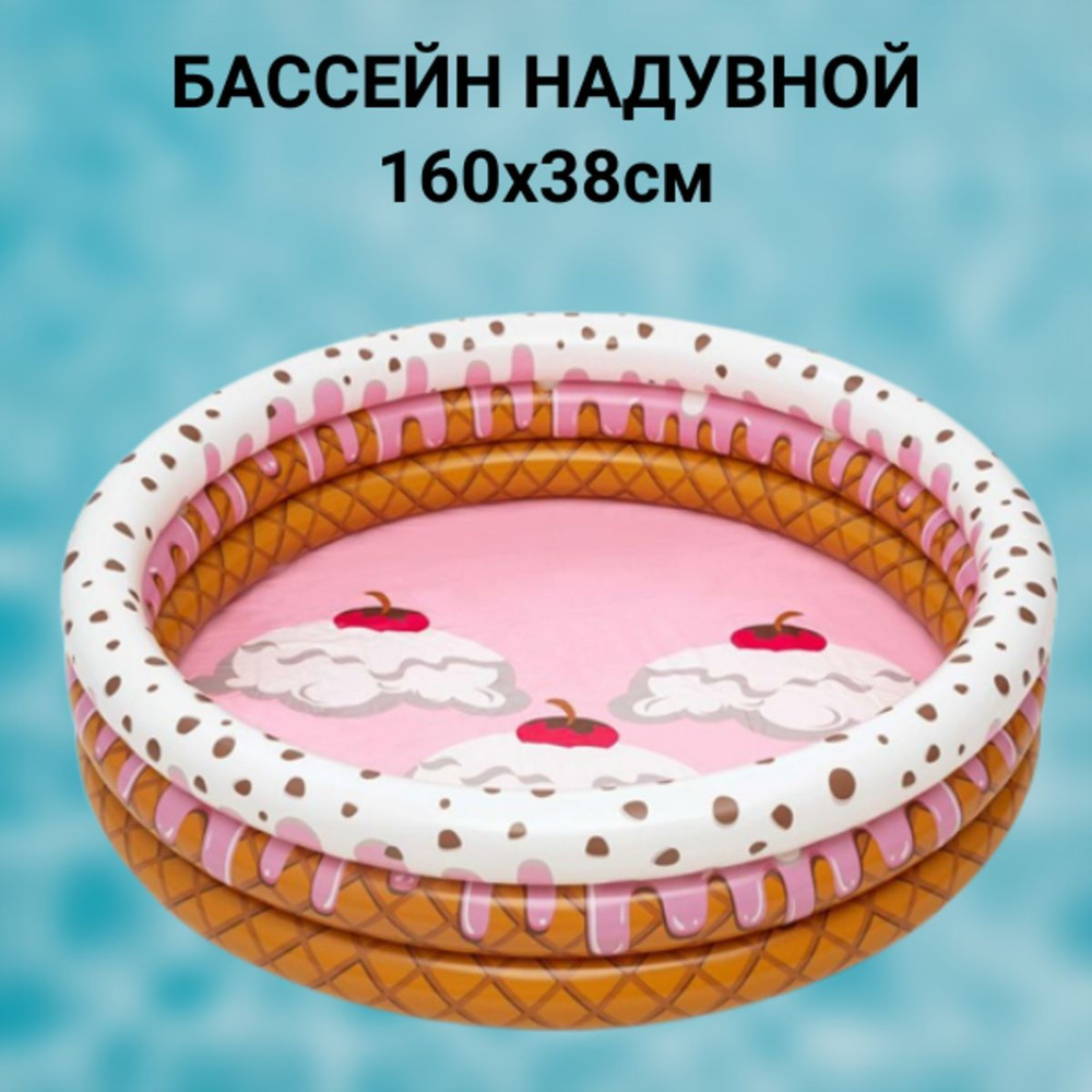 Надувной бассейн круглый Sanday Funday Play Bestway, размер 160х38см #1