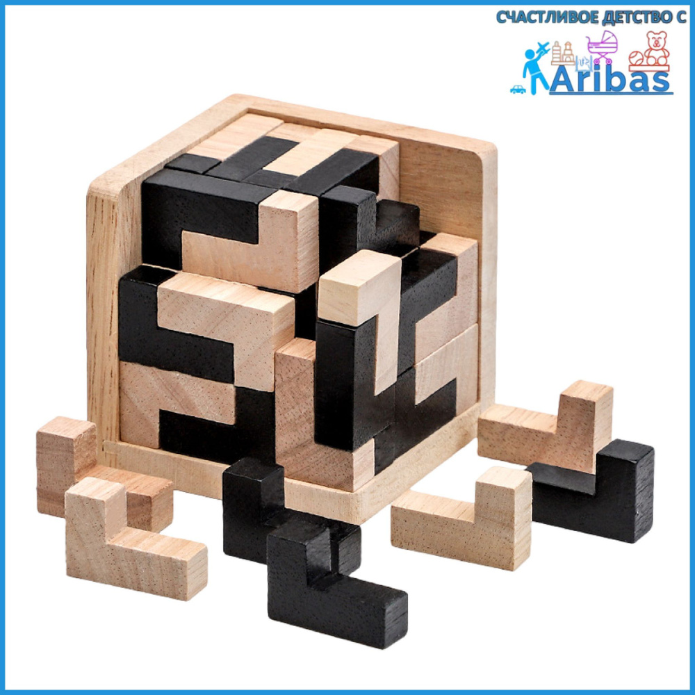 Деревянный кубик тетрис головоломка Танграм #1