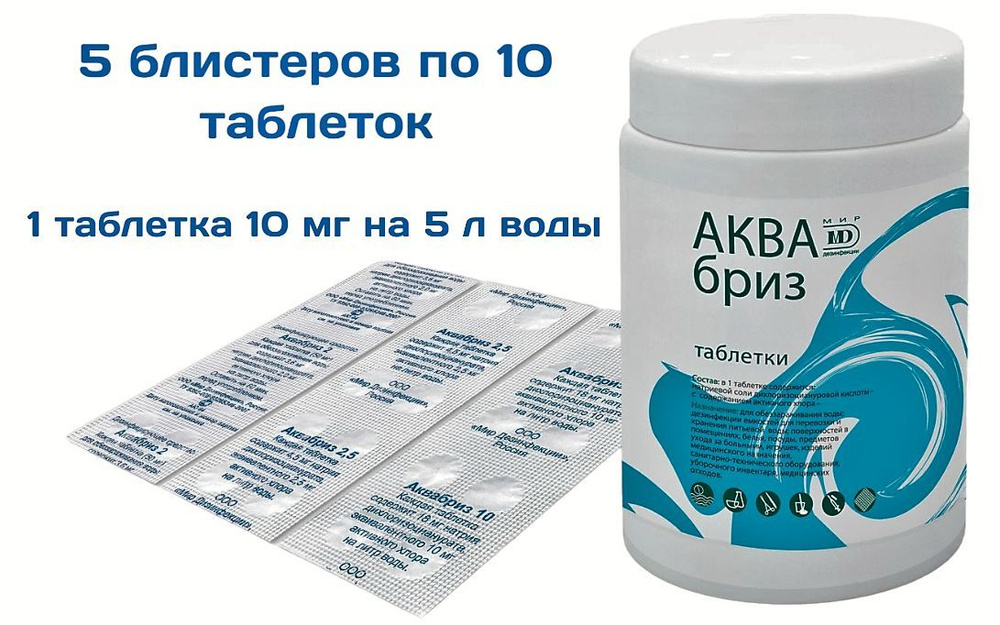 Таблетки для обеззараживания воды в экстремальных условиях 10 мг 5 упаковок 50 таблеток  #1