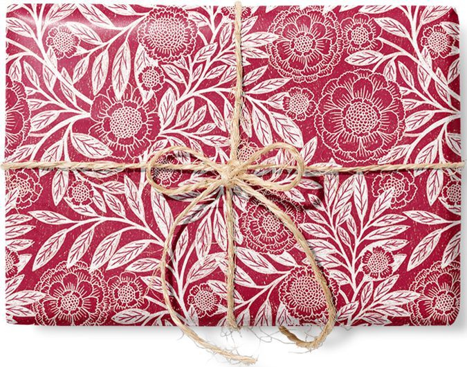 Бумага упаковочная подарочная Цветы красные Красота в Деталях лист 70х100 см  #1