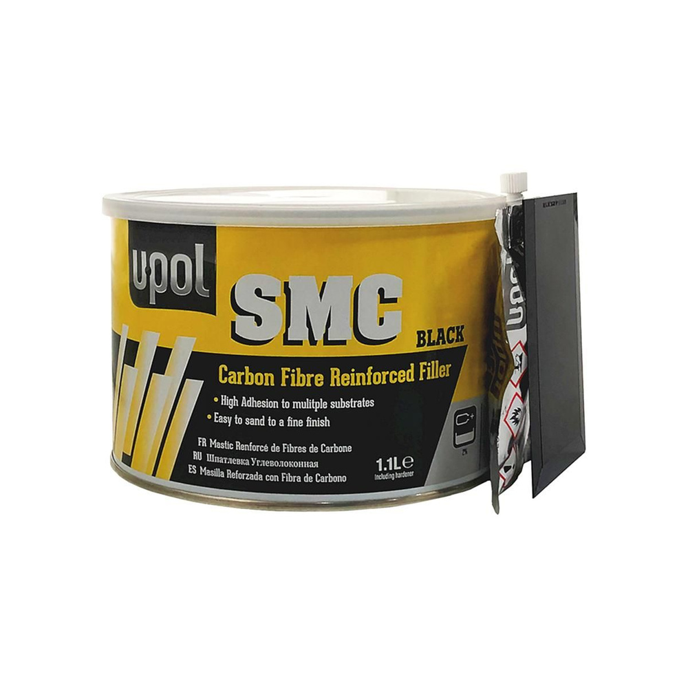 Шпатлевка с углеволокном армирующая U-POL SMCB/2 SMC Black Carbon Fibre Reinforced Filler черная 1,1 #1