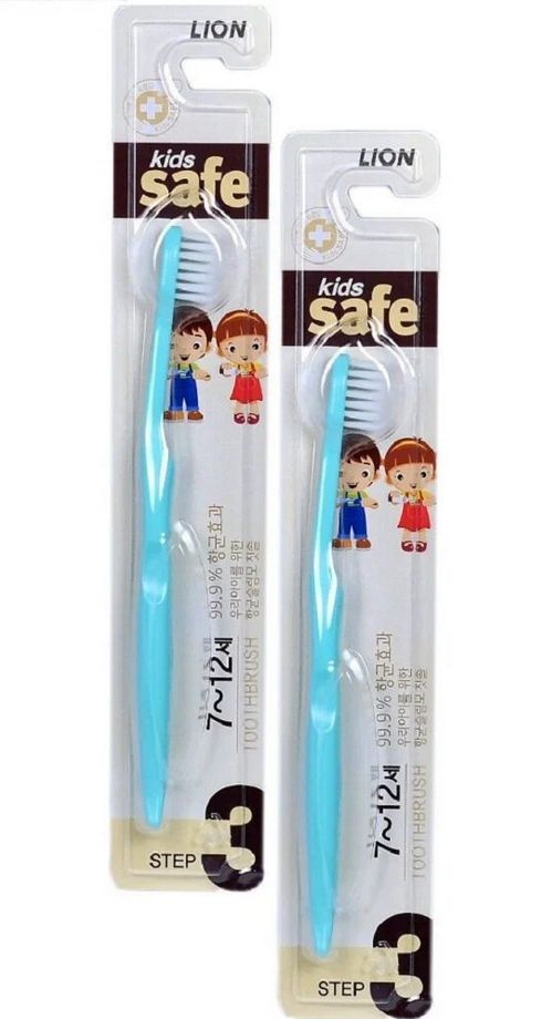 LION Щетка зубная детская Kids safe toothbrush шаг 3, 7-12 лет - 2 штуки  #1