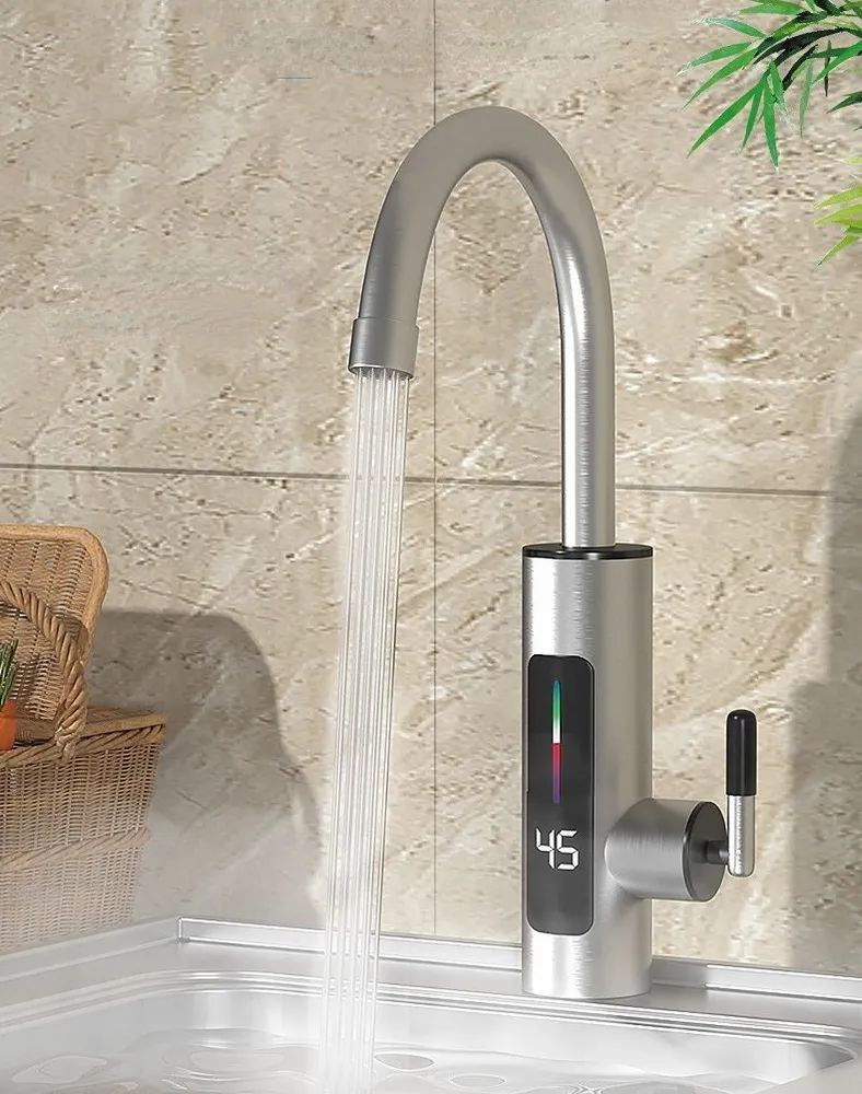 Проточный кран-водонагреватель с душем и дисплеем Instant Heating Faucet (с нижней подводкой)