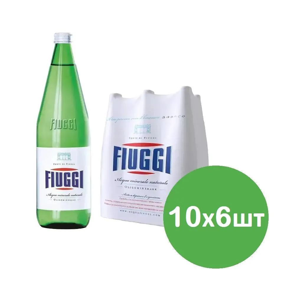 Вода минеральная Fiuggi (Фьюджи) без газа 6 шт по 1 л стекло, 10 упаковок  #1