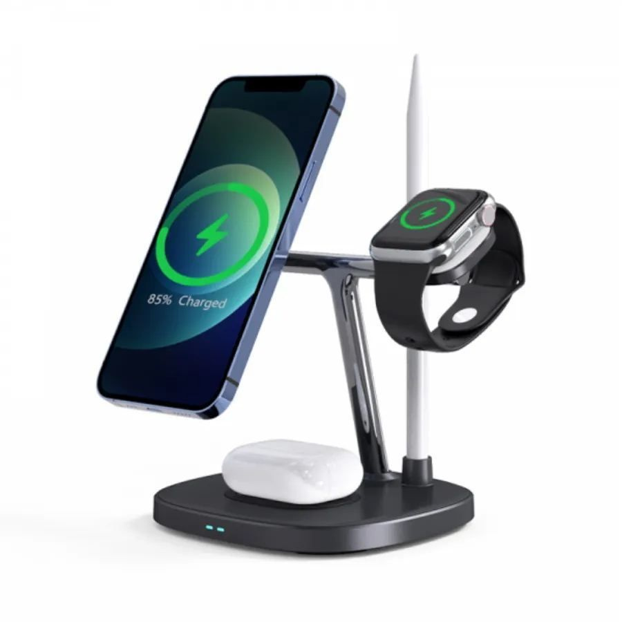 Беспроводное зарядное устройство WiWU M8 Power Air 15W 4 in 1 Wireless Charger Black  #1