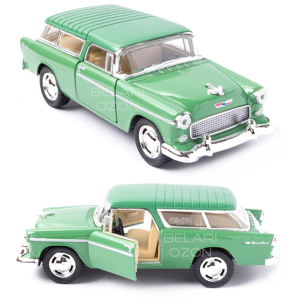 Машинка металлическая Kinsmart 1:40 1955 Chevy Nomad (Шевроле Номад) KT5331DF инерционная, двери открываются #1