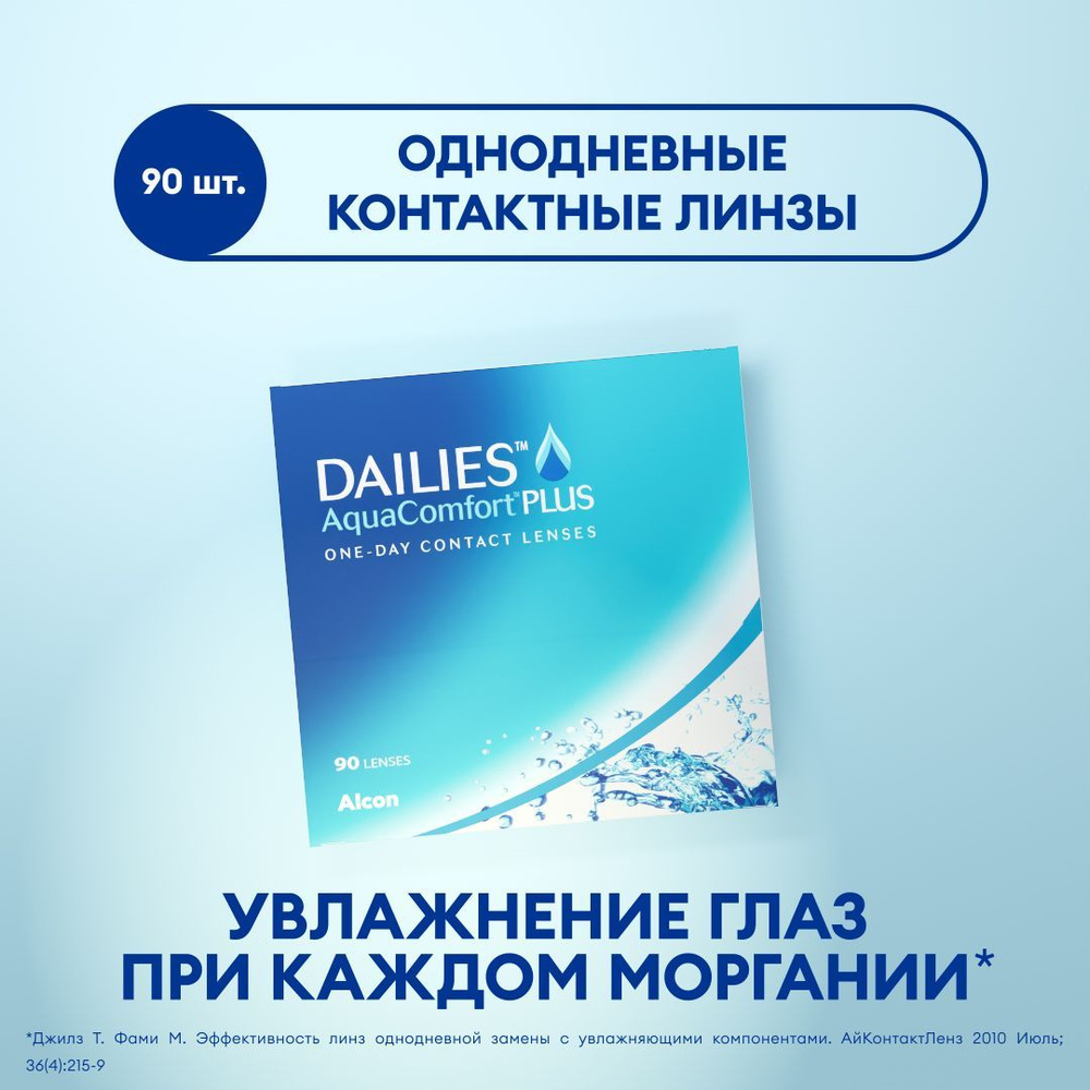 Контактные линзы Alcon Dailies AquaComfort Plus (90) -4.25 / 14.00 / 8.7, 90 шт. #1