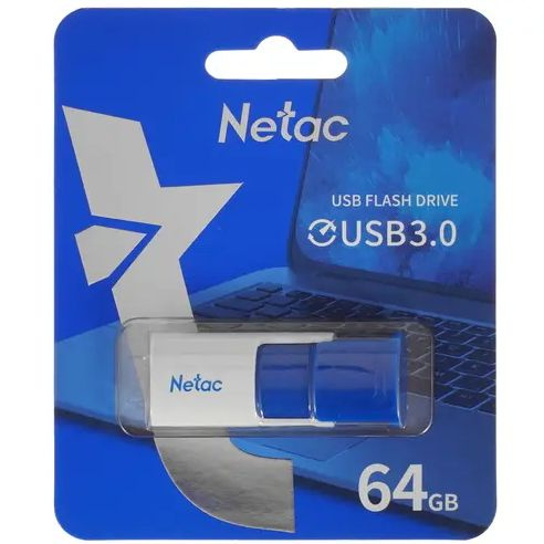 Память USB Flash 64 ГБ Netac U182 (NT03U182N-064G-30BL) - USB 3.2 Gen1, выдвижной (слайдер), пластик #1