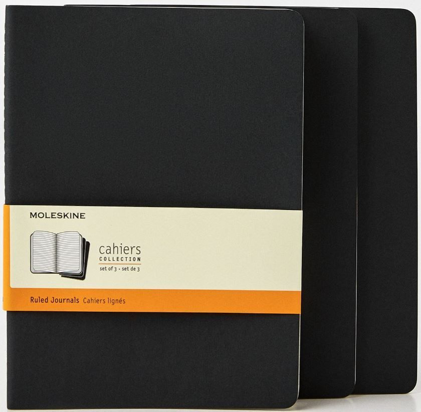 Набор из 3-х блокнотов в линейку Moleskine CAHIER JOURNAL (QP321) 19х25см, черный (3шт)  #1