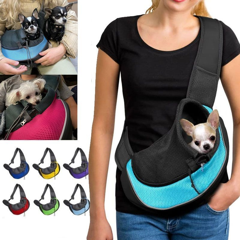 Переноска для животных, слинг сумка дорожная для собак и кошек, синий, размер L 40x28см до 6 кгПереноска #1