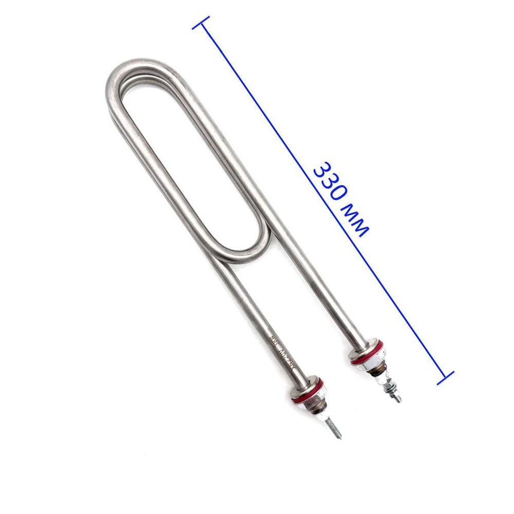 ТЭН для нагрева воды 3000Вт, L 330мм, нержавеющая сталь #1